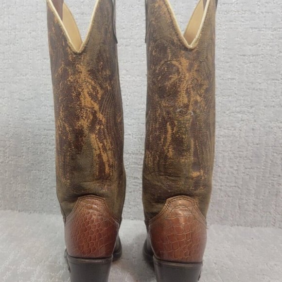 Laredo Women's Size US 5B Brown Leather Western Cowboy Boots Made in USA - Picture 5 of 8